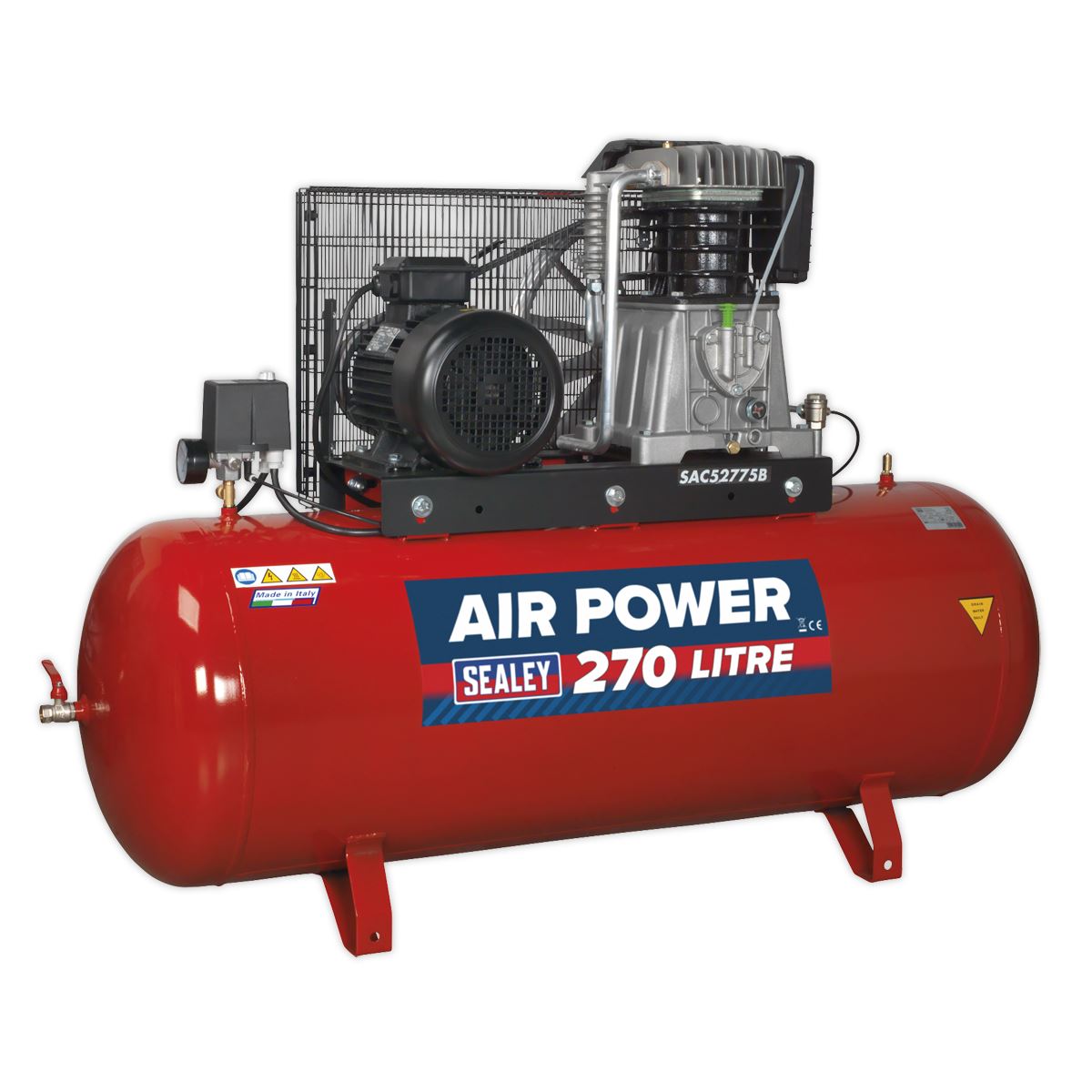 Sealey Air Compressor 270L Belt Drive 7.5hp 3ph 2-Stage SAC52775B