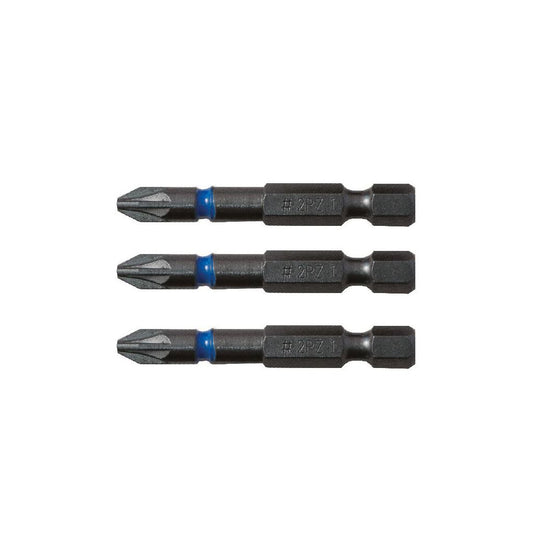 CK Tools Blue Steel Impact Screwdriver Bit 50mm PZ3 Card of 3 T4560 PZ3LD