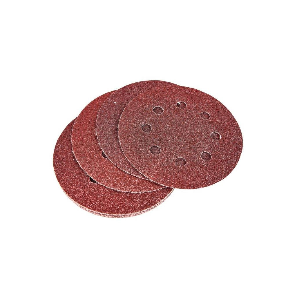 Amtech 10x 115mm Circular Sanding Sheet Disk Round Hook & Loop P80 Grit - V4065