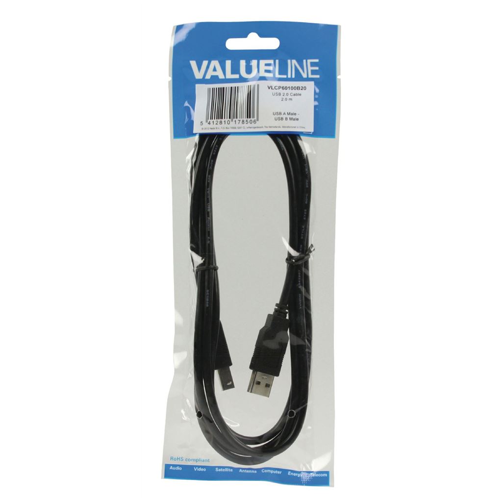 Glaxio® USB 2.0 USB A Male to USB B Male Cable 2m