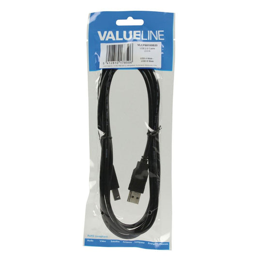 Glaxio® USB 2.0 USB A Male to USB B Male Cable 2m