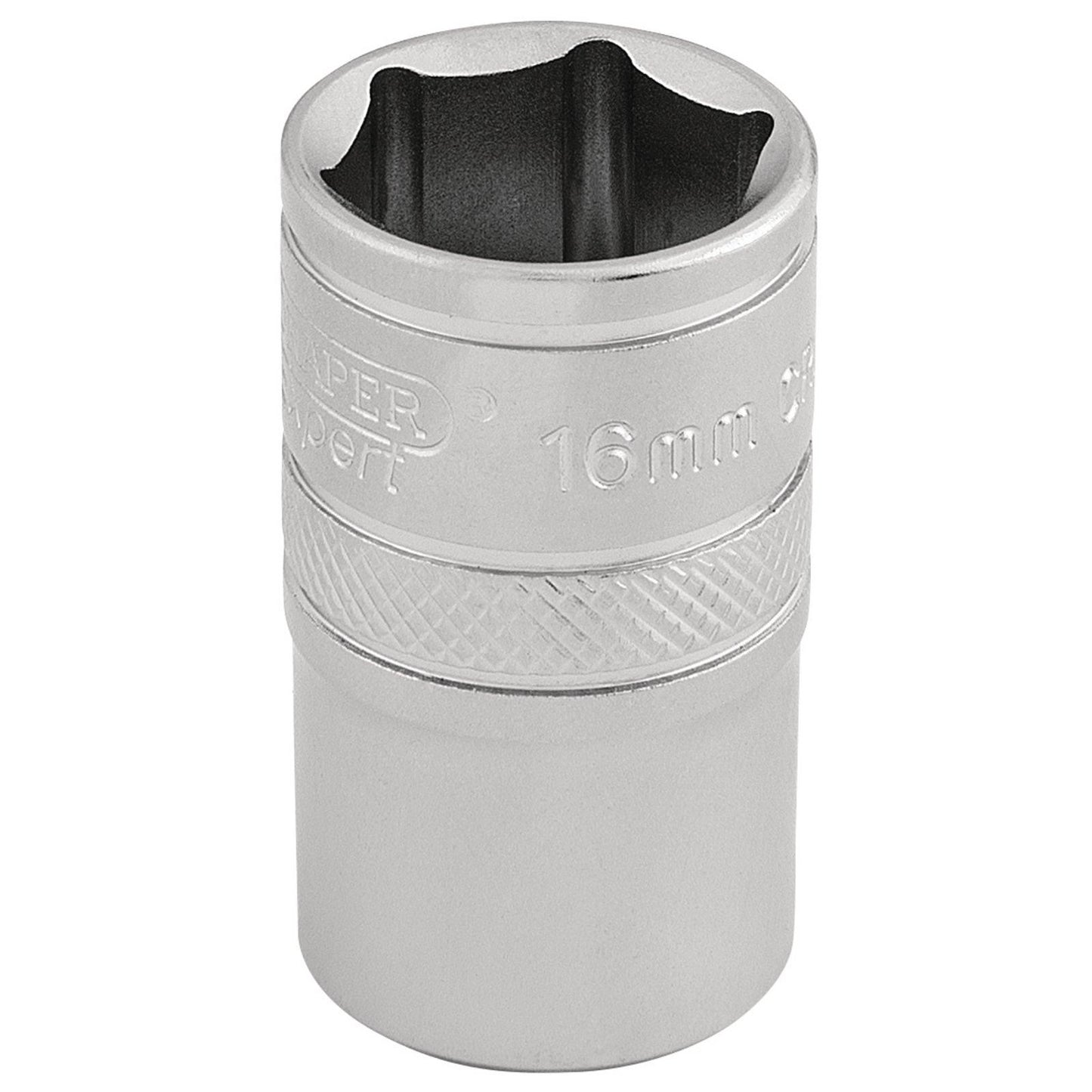 Draper Expert Quality Chrome 1/2" Square Drive 6 Point Metric Socket - 16mm - 16606