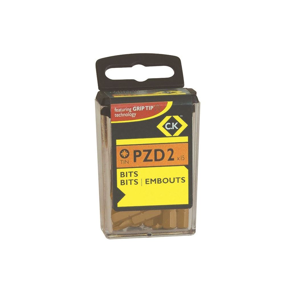 CK Tools Screwdriver Bit PZD2 TIN Box Of 15 T4562TIN-215