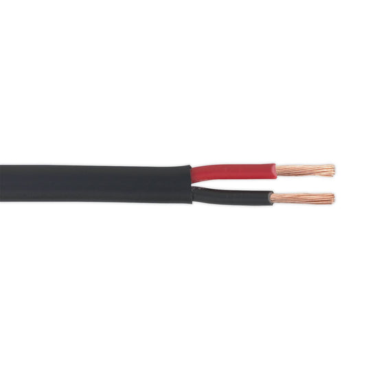 Sealey Auto Thick Wall Cable Flat Twin 2 x 2mm 28/0.30mm 30m Blk AC2830TWTK