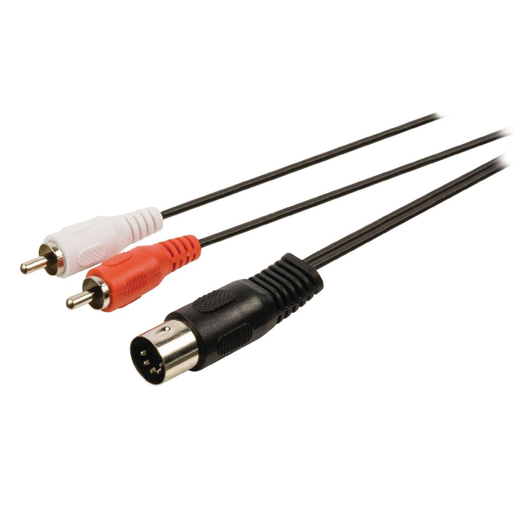 Glaxio DIN audio adapter cable 5-pin DIN male to 2x RCA male 1m black