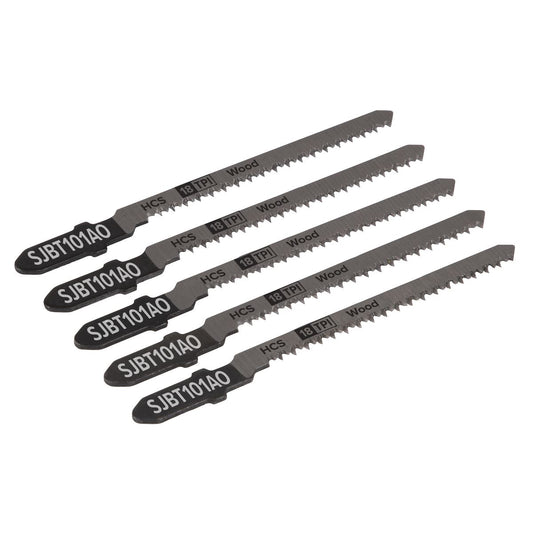 Sealey Jigsaw Blade Hard Wood 83mm 18tpi - Pack of 5 SJBT101AO