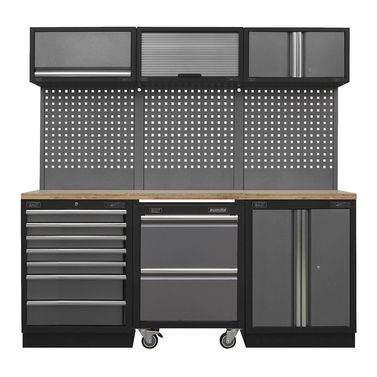 Sealey Superline Pro 2.04m Storage System - Pressed Wood Worktop APMSSTACK12W