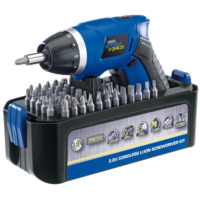 Draper Draper Storm Force Cordless Li-ion Screwdriver Kit (3.6V) - 83568