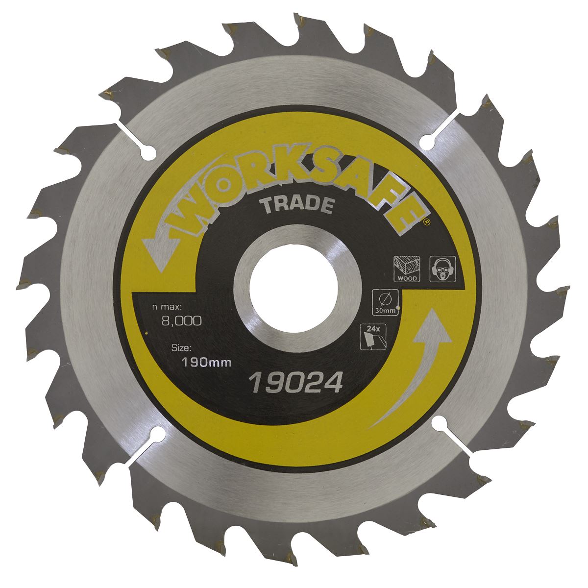 Sealey Trade Circular Saw Blade 190 x 30mm - 24tpu TS19024