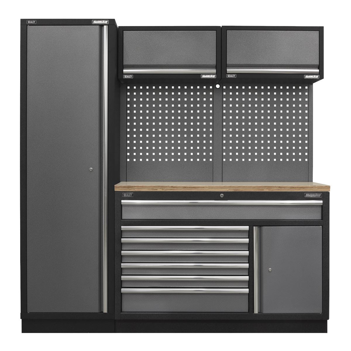 Sealey Superline Pro 1.96m Storage System - Pressed Wood Worktop APMSSTACK09W