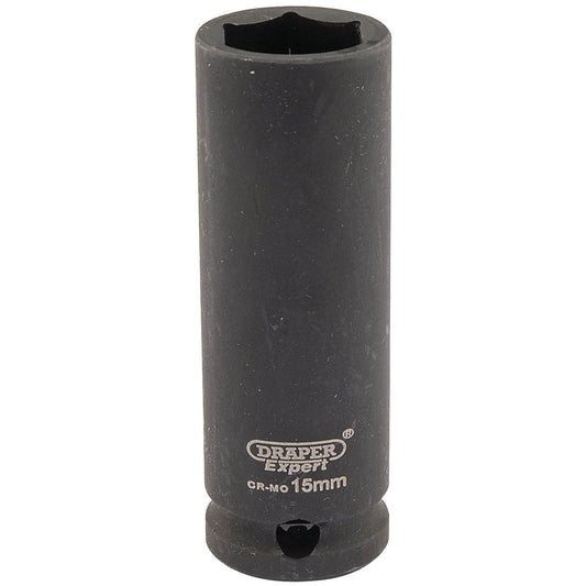 Draper 06888 Expert 15mm 3/8" Square Drive Hi-Torq6 Point Deep Impact Socket