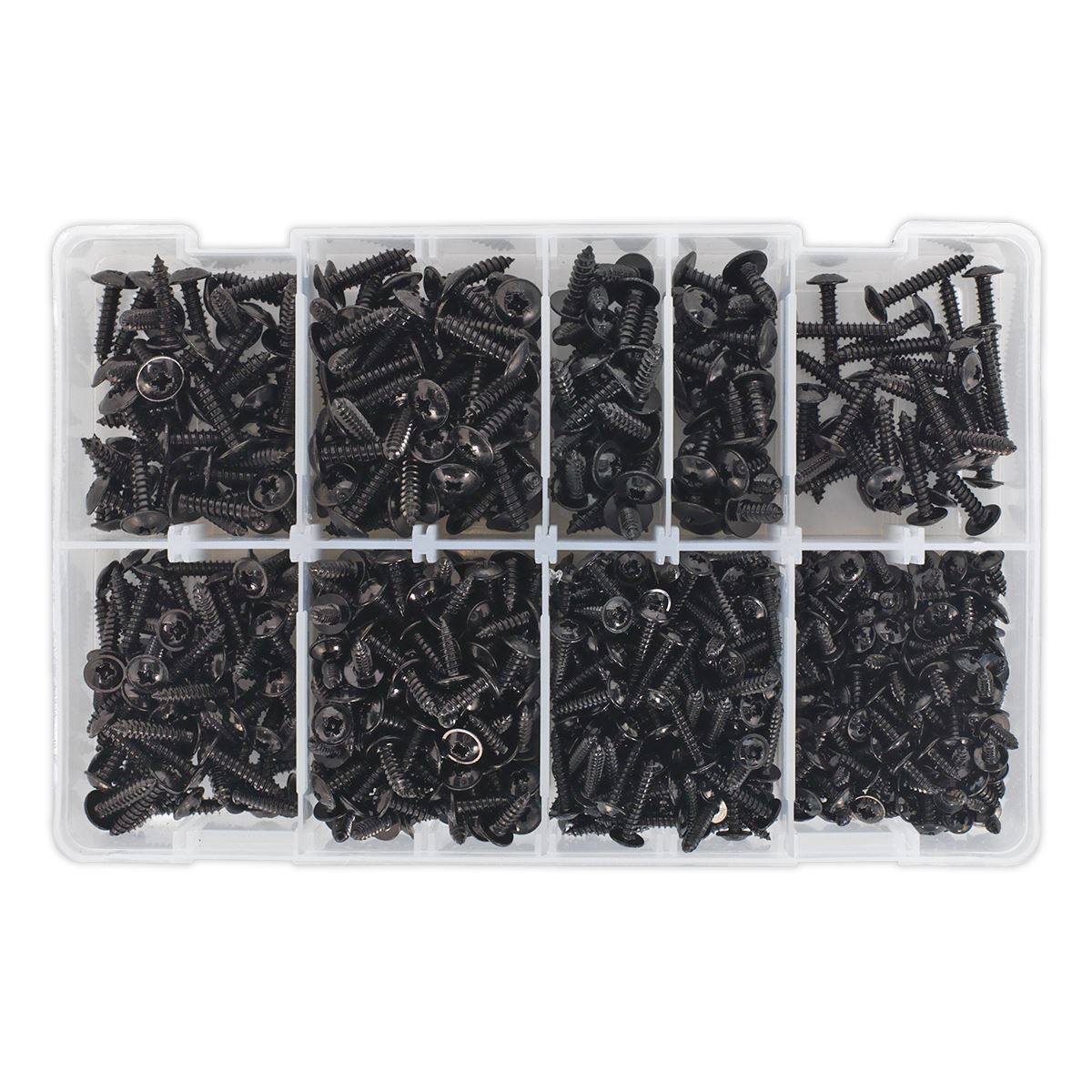 Sealey Self Tapping Screw Assortment 700pc Flanged Head AB066STBK