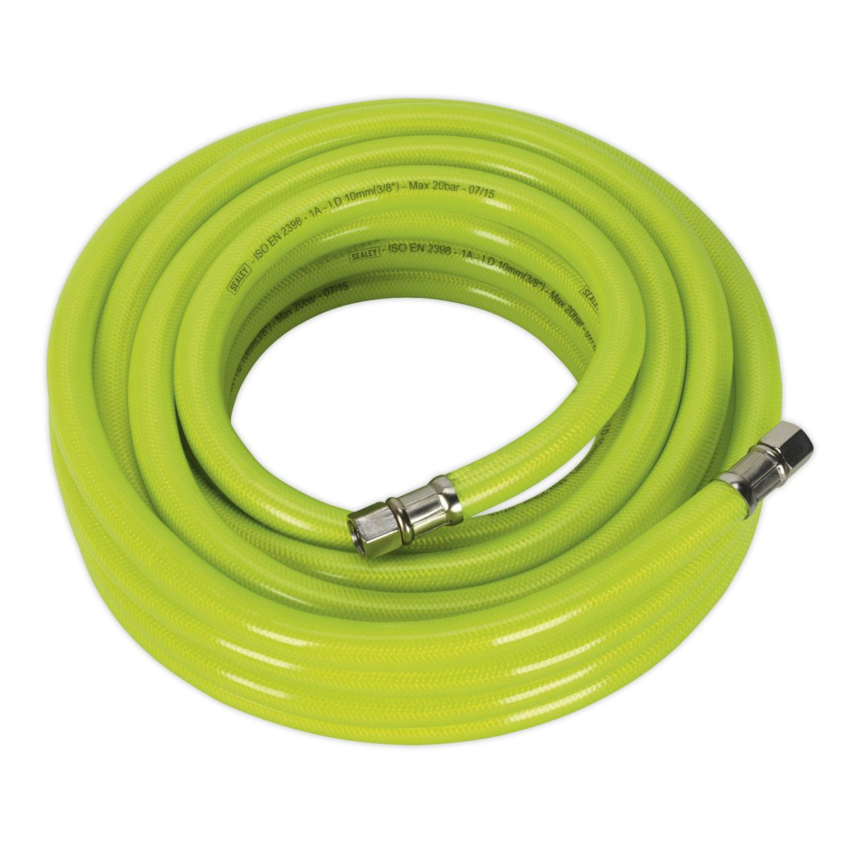 Sealey Air Hose High-Visibility 10m x 10mm with 1/4"BSP Unions AHFC1038