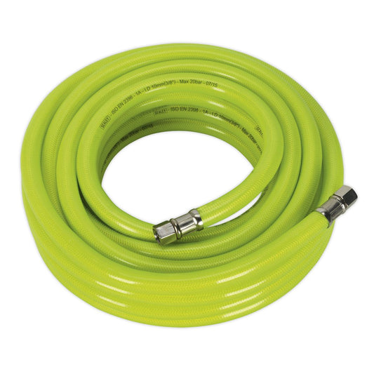 Sealey Air Hose High-Visibility 10m x 10mm with 1/4"BSP Unions AHFC1038