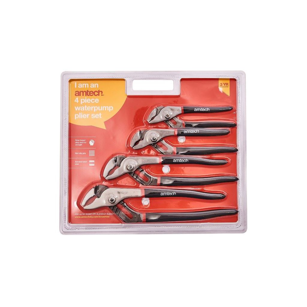 Amtech W5350 Water Pump Plier Set Multi-Colour (4-Piece)