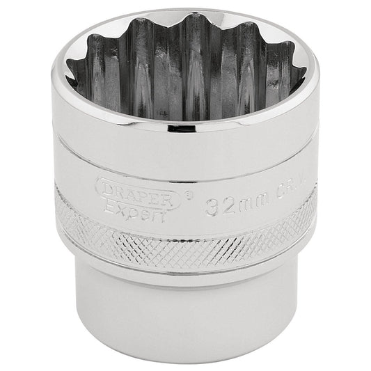 Draper Expert Quality 1/2" Square Drive Hi-Torq 12 Point Socket - 32mm - 33593