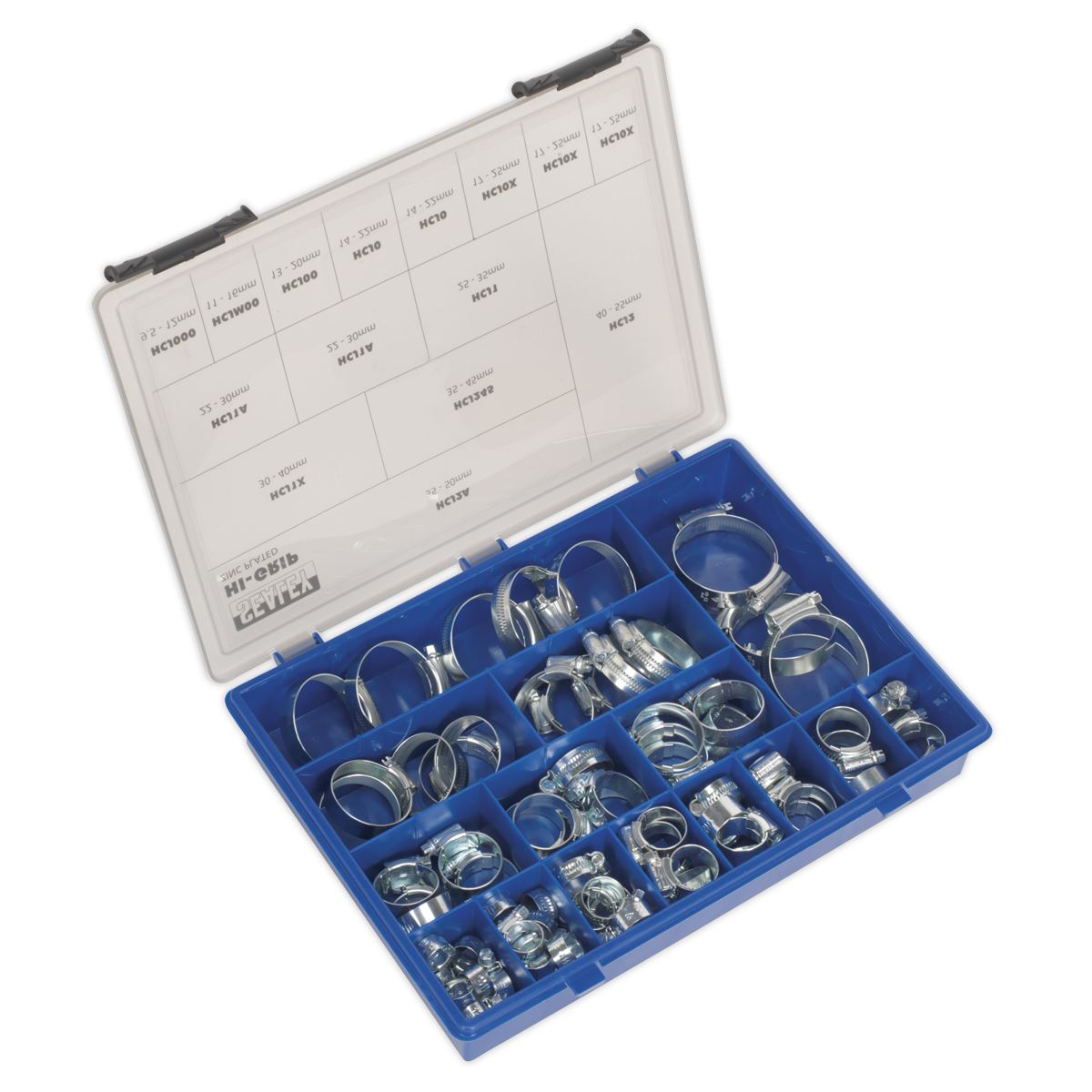 Sealey HI-GRIP Hose Clip Assortment 81pc Sizes 9.5-55mm HCJ85AC