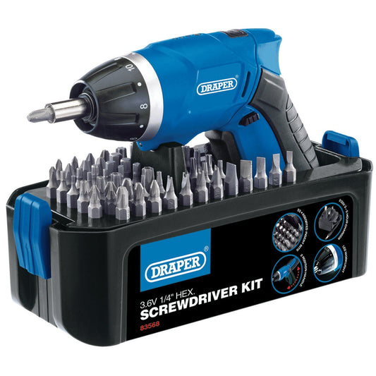 Draper Draper Storm Force Cordless Li-ion Screwdriver Kit (3.6V) - 83568