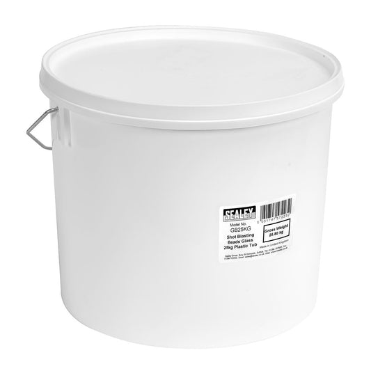 Sealey Shot Blasting Beads Glass 25kg Plastic Tub GB25KG