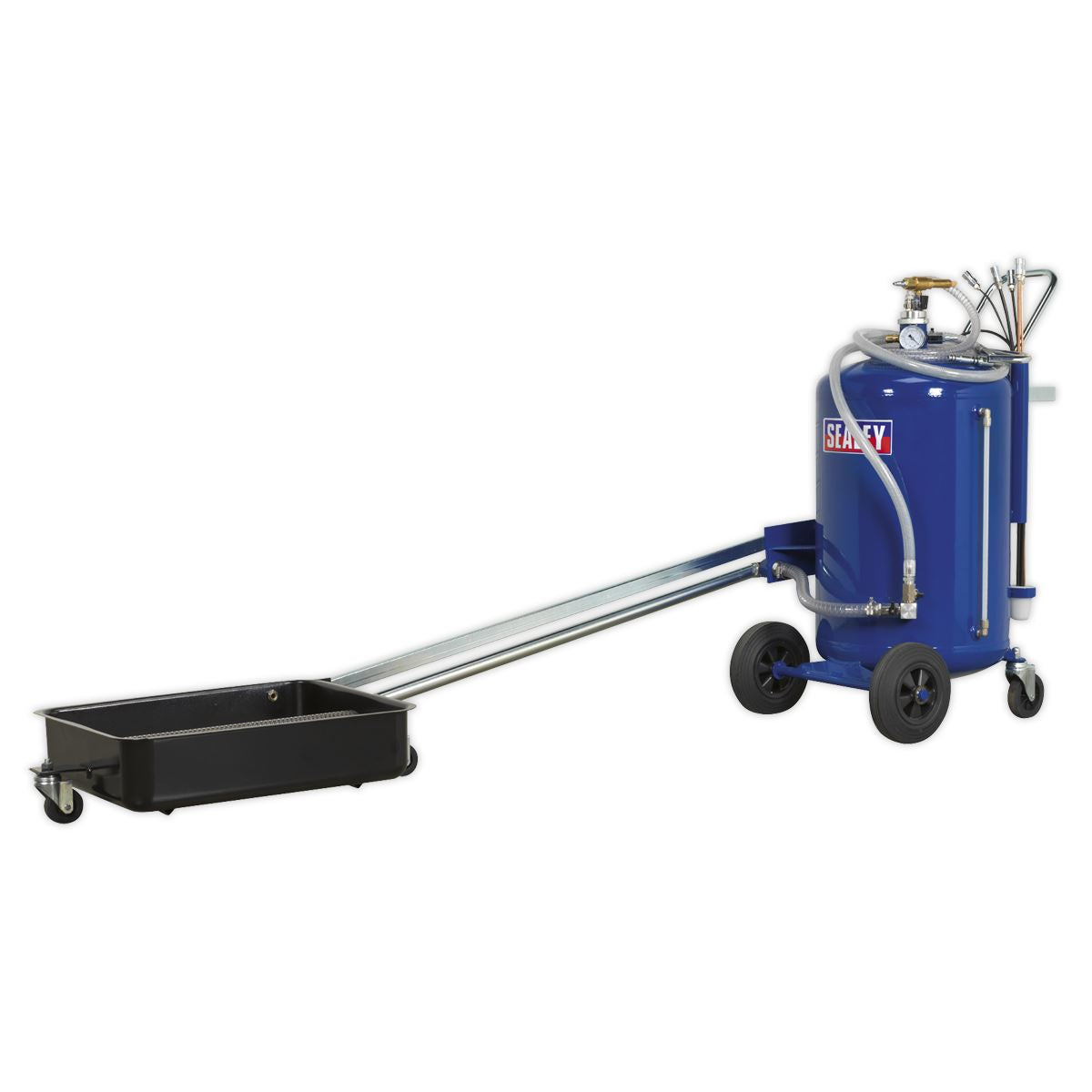 Sealey Mobile Oil Drainer + Probes 80L Cantilever Air Discharge AK462DX