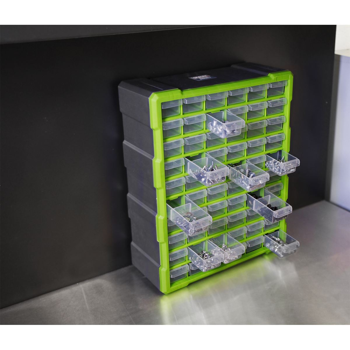 Sealey Cabinet Box 60 Drawer - Hi-Vis Green/Black APDC60HV