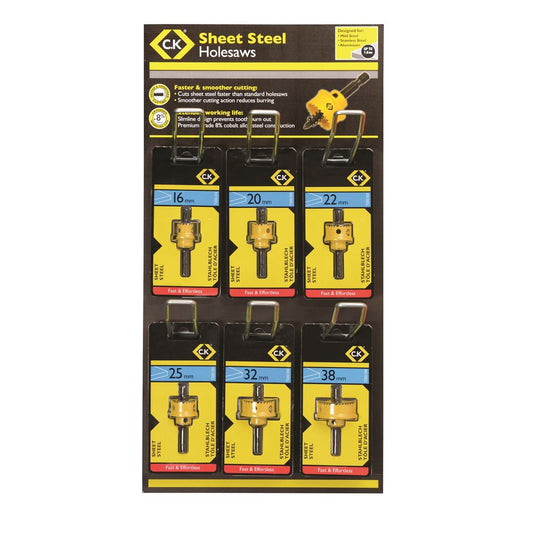 CK Tools Sheet Steel Holesaw Stocked Display T3202R