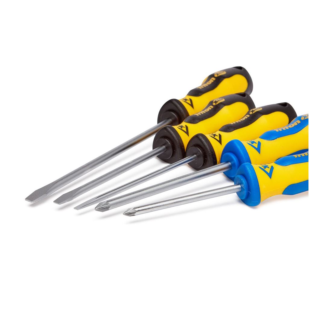 CK Tools Triton XLS Screwdriver - 5 Piece Set SL/PH contains Slotted parallel 4x100, Slotted flared 5.5x100, 6.5x150 PZ1x75, PZ2x100 - T4727